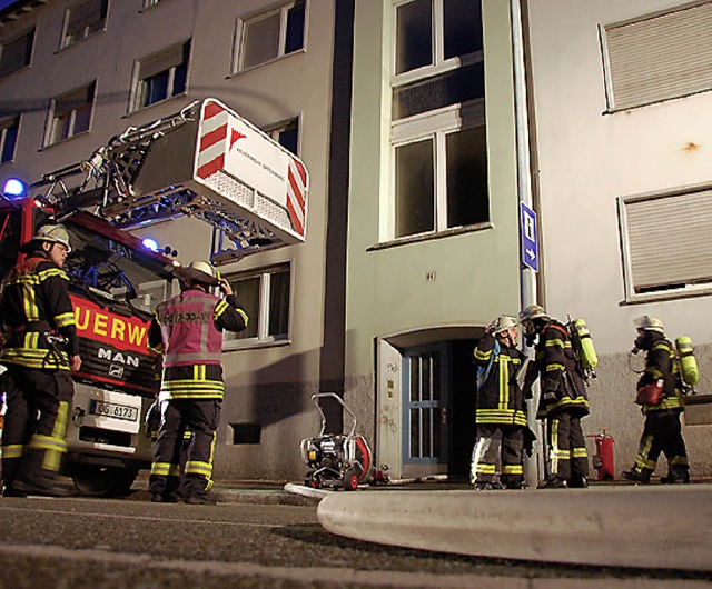 Einsatz wegen eines Kellerbrandes in der Moltkestrae.   | Foto: Seller