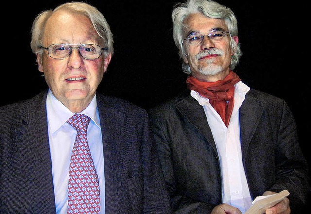Hebel-Experten: Markus Manfred Jung (rechts) und Hans-Martin Gauger  | Foto: anne freyer