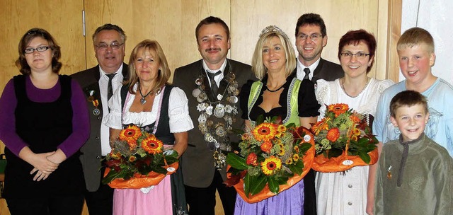Malterdinger Schtzenfamilie in harmon... Lars Lehmann (Schtzenprinz, vorne).   | Foto: Privat