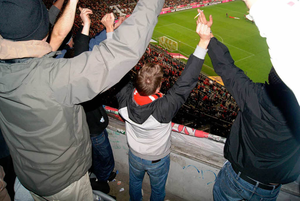 Besuch in München: Freiburger Fans in der Allianz-Arena. Besuch in München: Freiburger Fans in der Allianz-Arena.