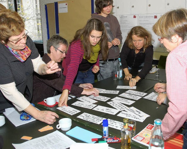 Ideen und Ziele fr die Stadtentwicklu...okale Agenda 21-Prozesses im Rathaus.   | Foto: Nikolaus Trenz