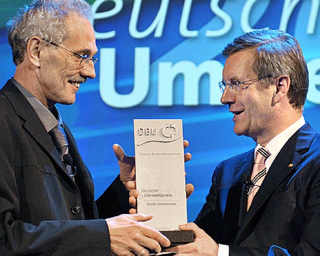 Preistrger Griehammer  (li.) und Bundesprsident Wulff    | Foto: dpa