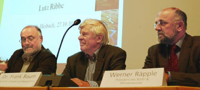Lutz Ribbe, Frank Baum und Werner Rpp... ber die Zukunft der Landwirtschaft.   | Foto: Christine Speckner