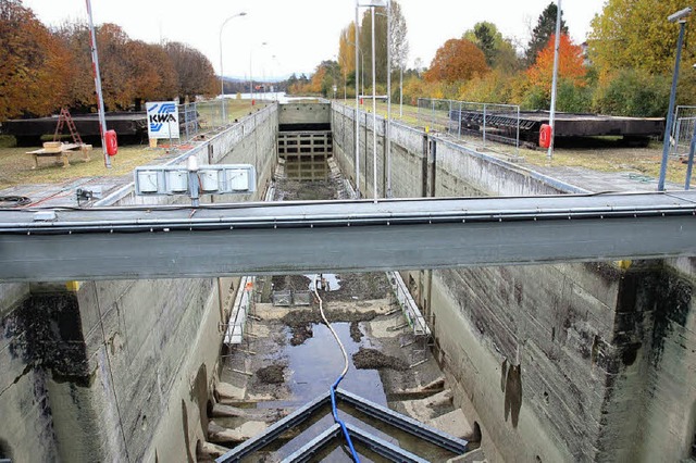 Die leergepumpte Schleuse   | Foto: Heinz Vollmar, V. Zumsteg