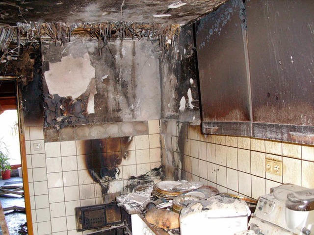 In einem  Signauer Wohnhaus ist die Kche ausgebrannt.  | Foto: Konrad Benitz