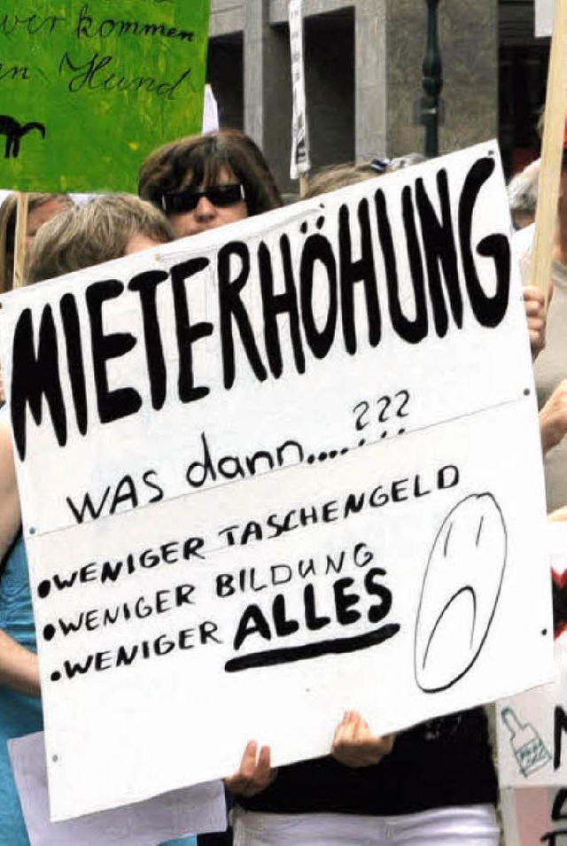 Demonstration gegen Mieterhhungen im Jahr 2008   | Foto: Eggstein