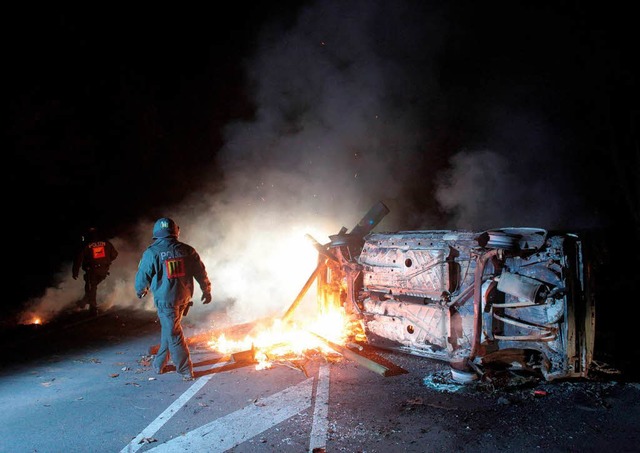 Nicht nur Gleise wurden blockiert, son...kade zwischen Lneburg und Dannenberg,  | Foto: dpa