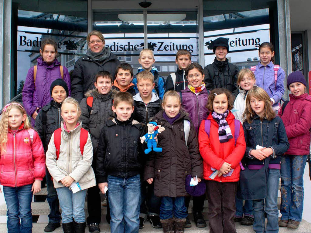Die Klasse 4a der Schutterlindenbergschule aus Lahr mit ihrer Lehrerin Frau Peppekus.