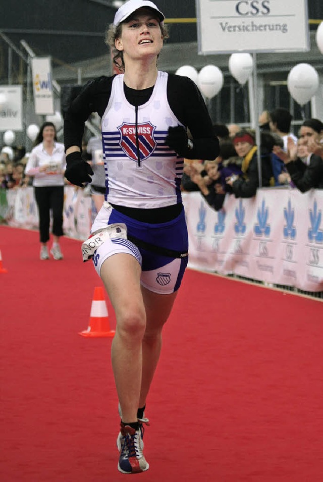 Macht auch auf der Marathon-Strecke ei...e Freiburger Triathletin Julia Wagner   | Foto: privat