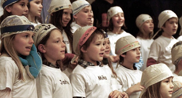 Voller Engagement: die Kinder bei der Musical-Auffhrung.   | Foto: Tina Lindemann