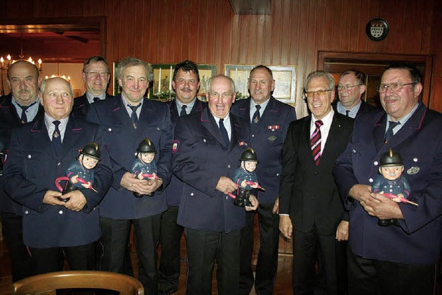 Etliche langjhrige Kameraden wurden a...r Feuerwehr Simonswald verabschiedet.   | Foto: Karin Heiss