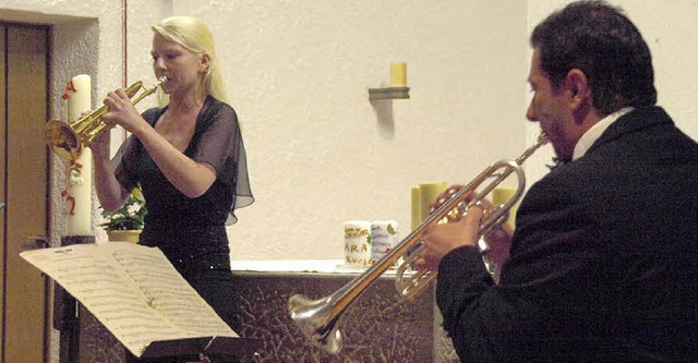 Den Anfang machte das Trompetenensembl...n anmutenden Stck von Bejamin Britten  | Foto: Karin Stckl-Steinebrunner