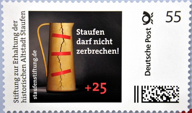 Die Briefmarke zugunsten der Staufener Stiftung   | Foto: dpa