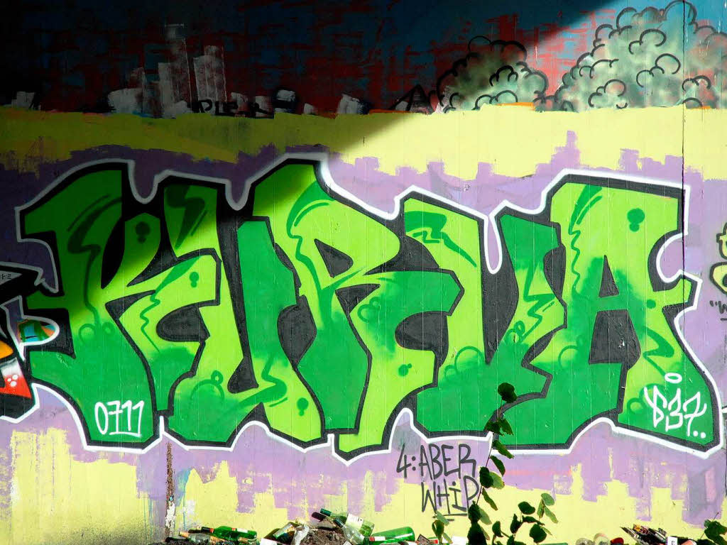 Jeden Tag fahren Tausende daran vorbei, doch kaum jemand nimmt von den Graffitis an der B31 in Freiburg Notiz.