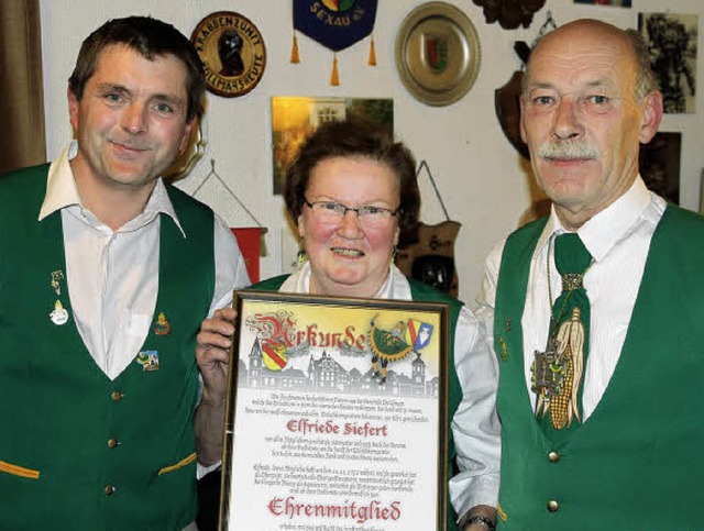 Oberzunftmeister hentschel (von rechts...er fr langjhrige Narrenratsdienste.   | Foto: WEKO