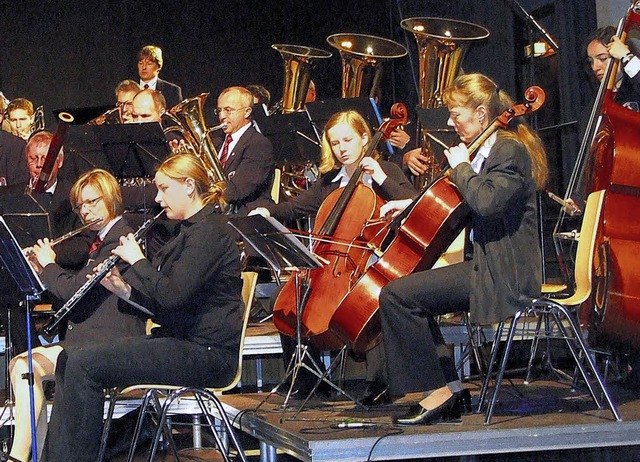 Die Stadtmusik Tiengen  zeigte sich  musikalisch in Bestform.   | Foto: Freudig