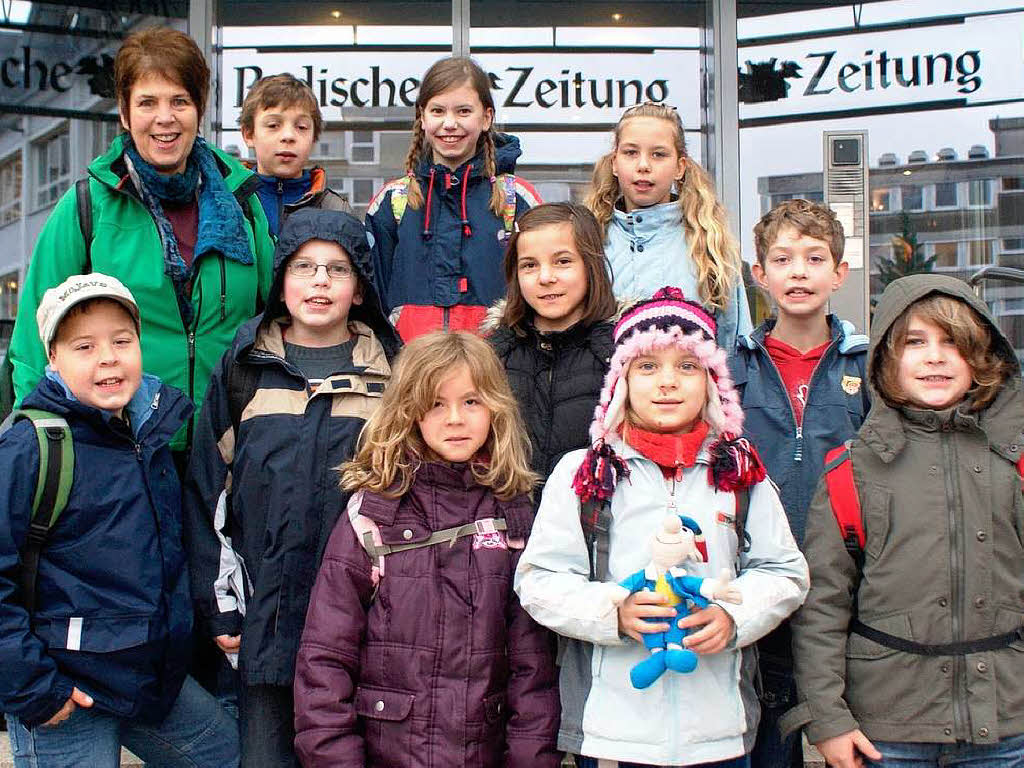 Die Klasse 4b der Sprachheilschule Emmendingen mit ihrer Lehrerin Frau  Stuermer-Kirchhoff.