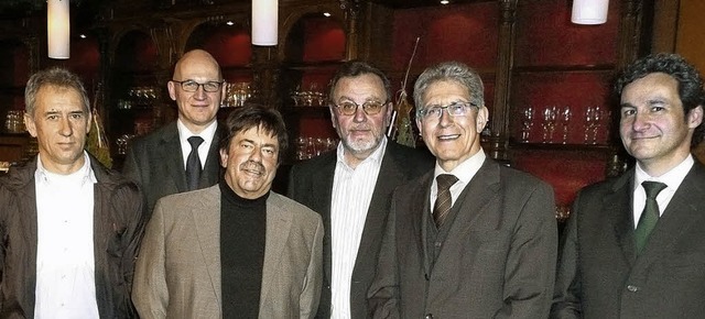 Andreas Kaufmann und OB Mller (von re...Hogenmller und  Walter Gengenbacher.   | Foto: BZ