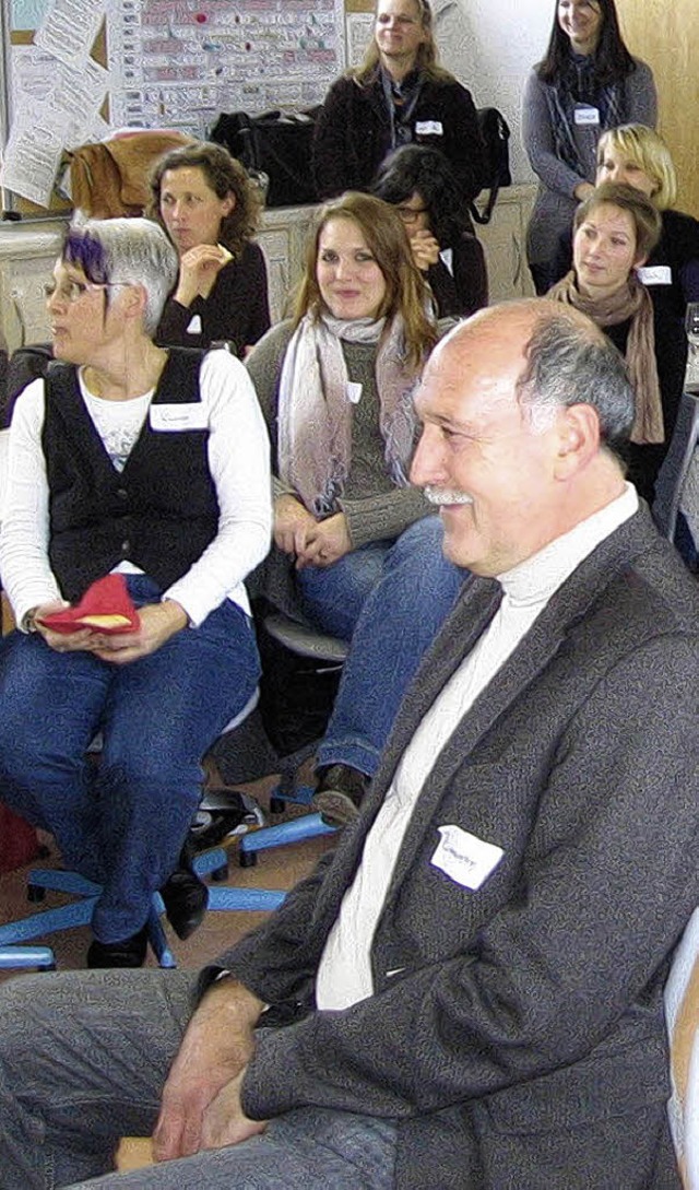 Rektor Paul Zimmermann bei seiner ersten Gesamtkonferenz.  | Foto: sahli