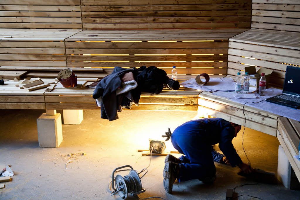 Im Badeparadieses Schwarzwald legen die Handwerker letzte Hand an.