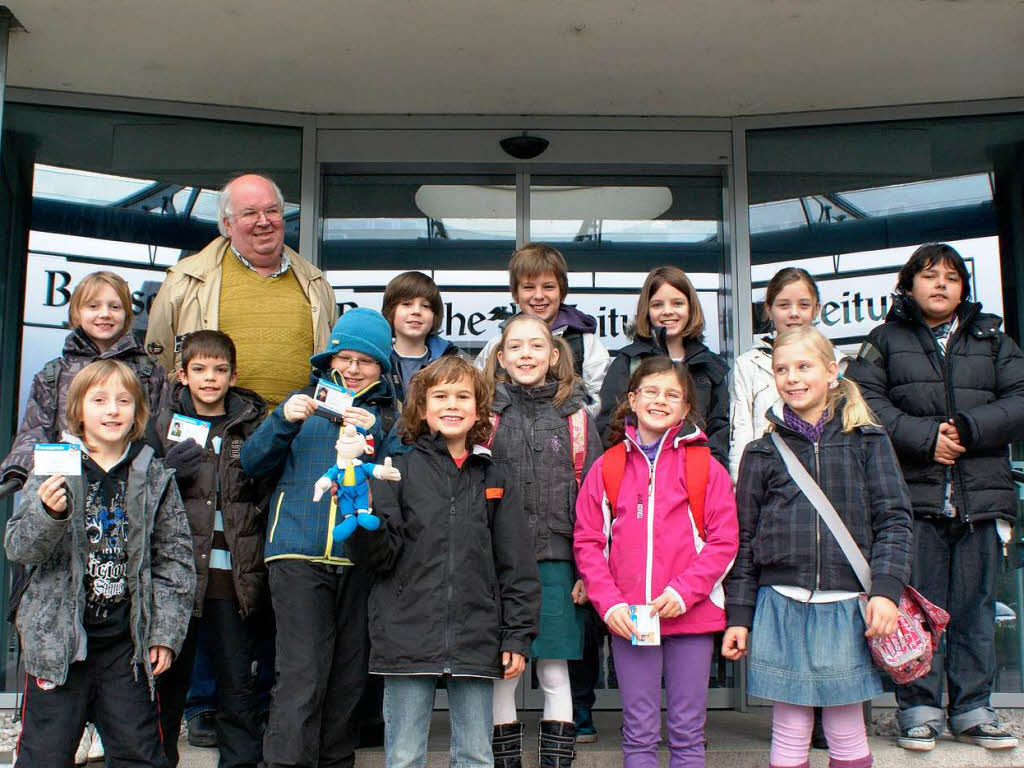 Die Klasse 4 der Grundschule Diersburg mit ihrem Klassenlehrer Herr Ghringer.