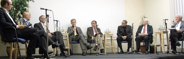 Diskussion ber Flchennutzung mit (vo...rt Schrder-Klings und Jrg Hemmerich   | Foto: Franz Dannecker