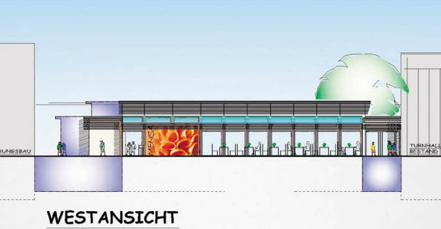 Im Frhjahr 2012 soll sie fertig sein, die Mensa frs Scheffelgymnasium.   | Foto: Plan: stadtbauamt