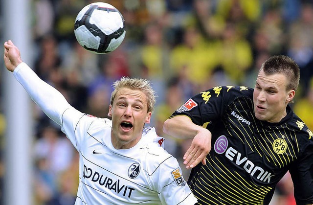 Auch heute knnte  SC-Abwehrspieler Fe...n Dortmunder Kevin Grokreutz treffen.  | Foto: ddp
