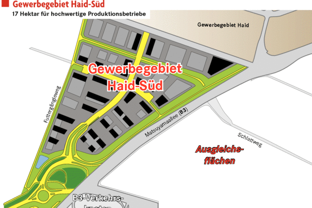 Ein Gewerbegebiet mit Fledermausweg