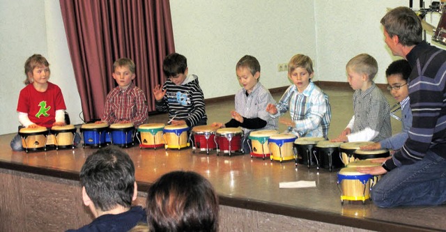 Mit Spa und Eifer bei der Sache waren die &#8222;Bongo-Kids&#8220;.   | Foto: Roland Vitt