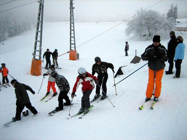 Am Kaibenloch kann am Wochenende Ski gefahren werden.  | Foto: Dominik Eble