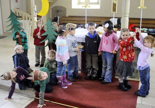 Kinder der Kita &#8222;Am Mhlbach&#82...sauffhrung im morgigen Gottesdienst.   | Foto: Thomas Kunz