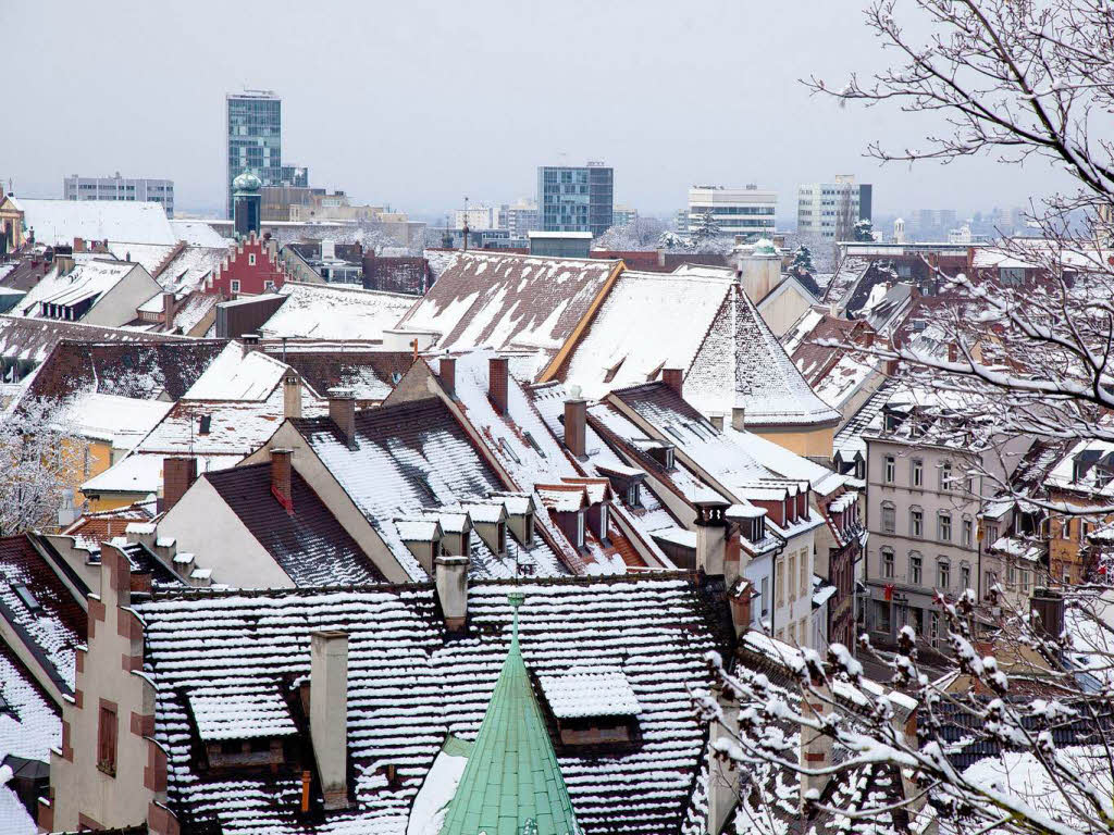 Der erste Schnee in Freiburg