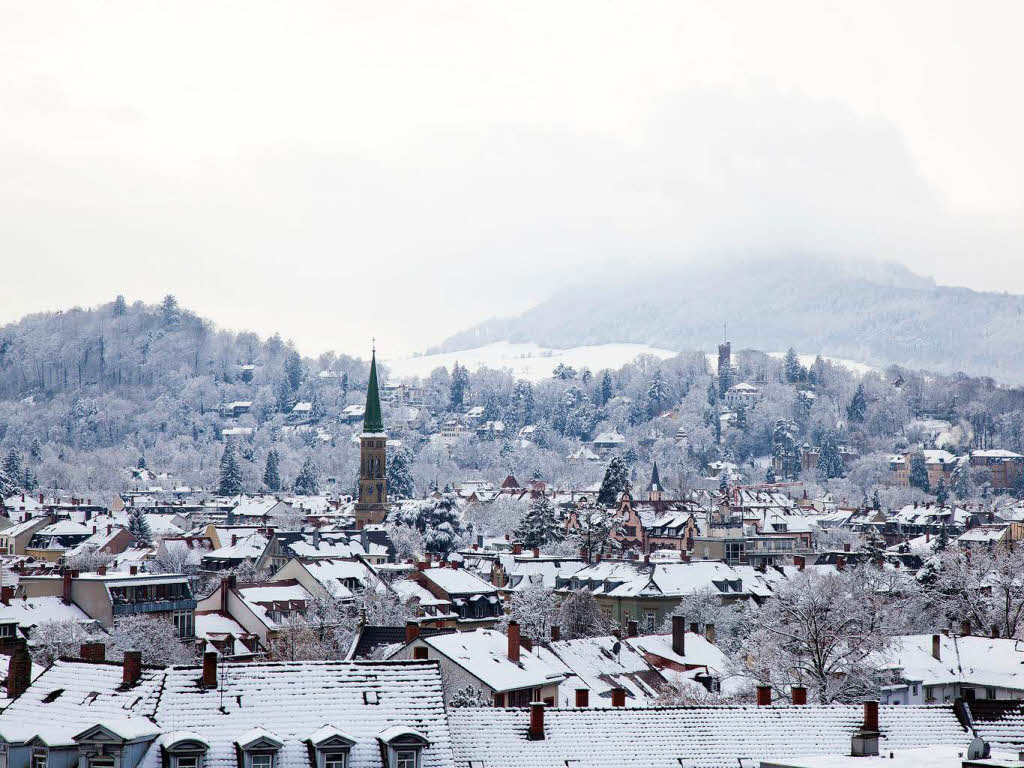 Der erste Schnee in Freiburg