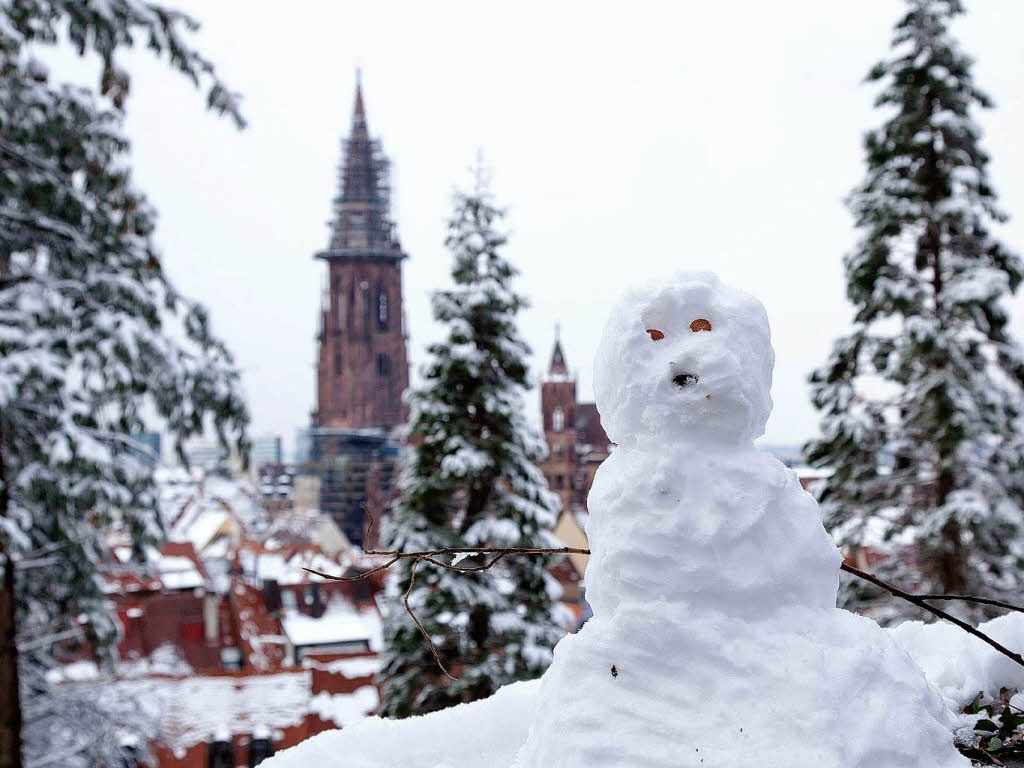 Der erste Schnee in Freiburg