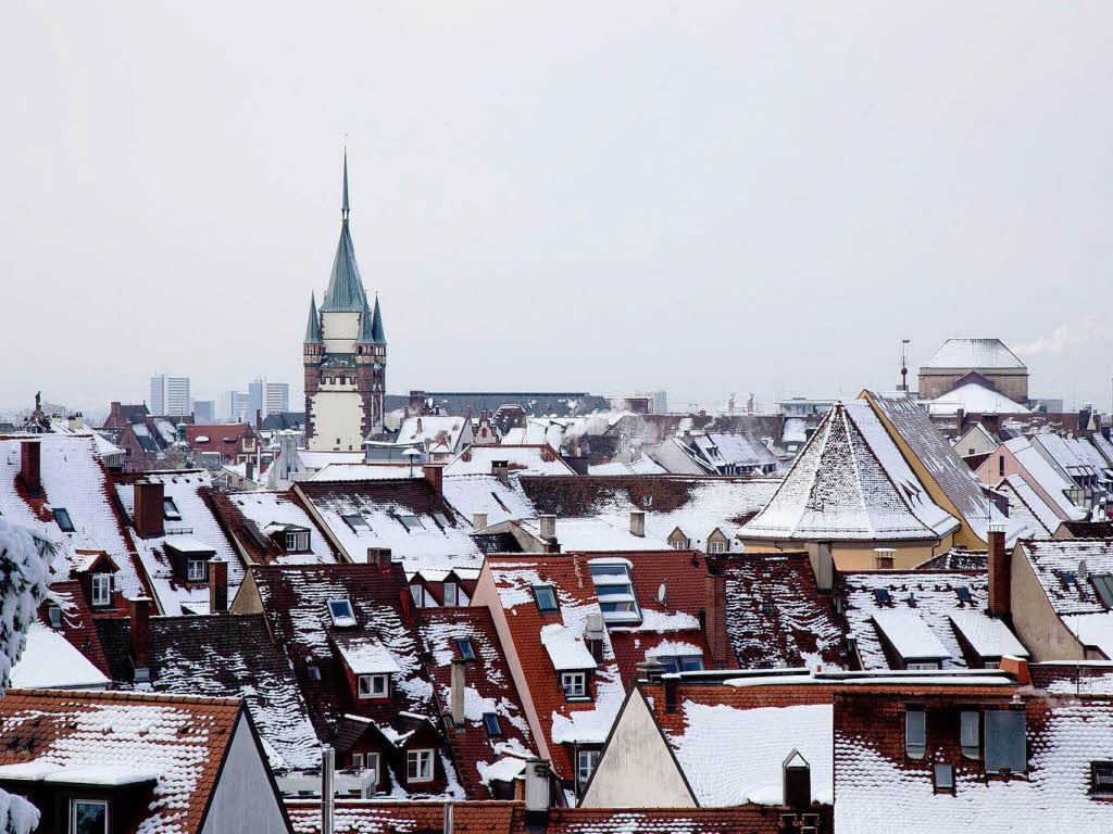 Der erste Schnee in Freiburg