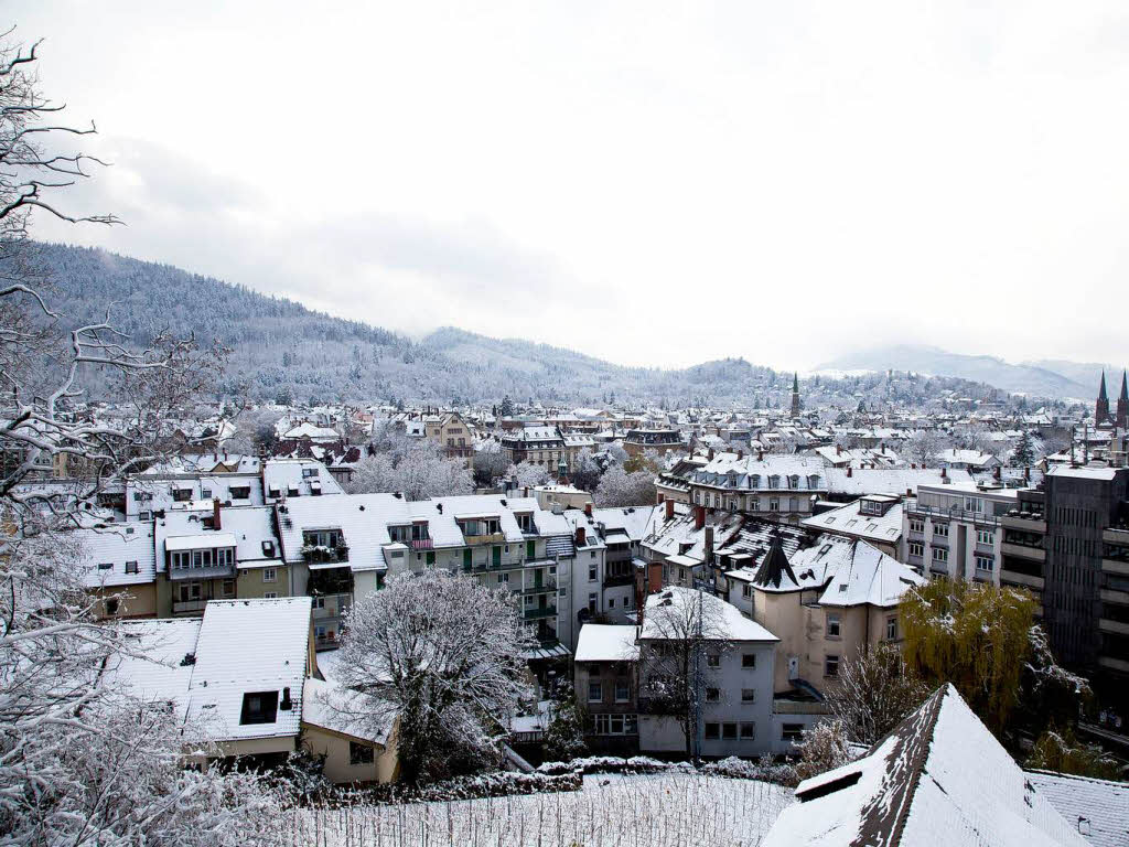 Der erste Schnee in Freiburg