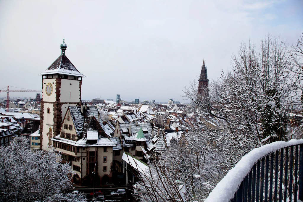 Der erste Schnee in Freiburg