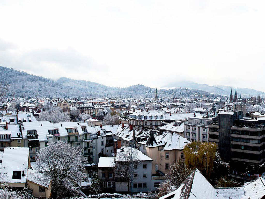 Der erste Schnee in Freiburg