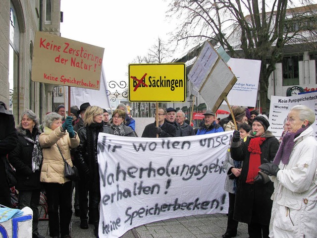 300 Demonstranten gegen Atdorf in Bad ...a Schwarzelhr-Sutter (rechts oben).    | Foto: michael Gottstein