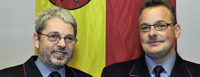Kommandant Klaus Richter (links) mit  Dirk Kalchschmidt   | Foto: Mnch