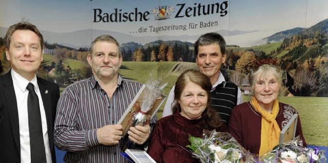 Ehrung langjhriger BZ-Zusteller / Zus... Wnsche, Zustellerin Sieglinde Bhler  | Foto: Rita Eggstein