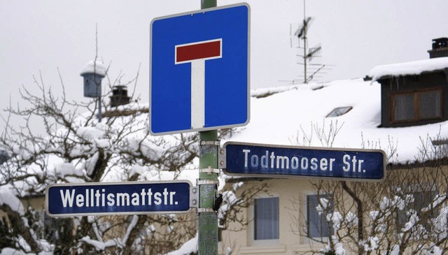 Seit ber 30  Jahren Straenschild Todtmooser Sreae statt Todtmooser Weg  | Foto: Werner Probst