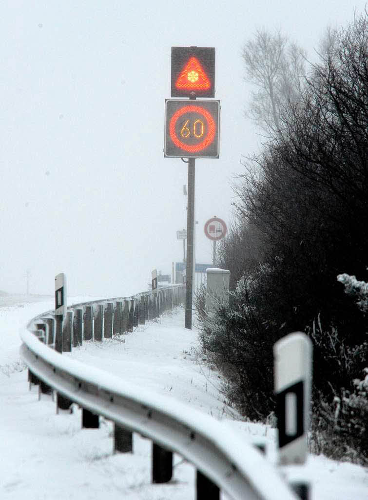 Starke Schneeflle auch in Rendsburg im Norden Deutschlands.