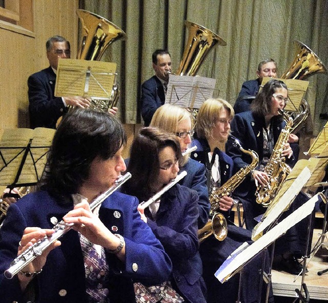 Der Musikverein Geschwend beim Jahreskonzert.   | Foto: Hartenstein
