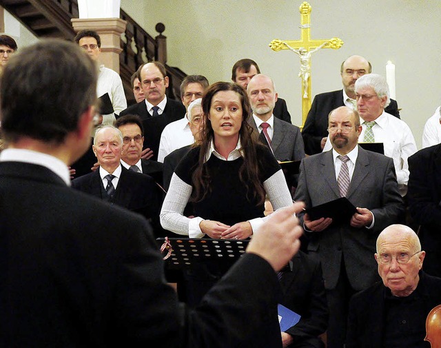 Solo fr Marion Matter: festliches Kon...angelischen Kirchenchor und Solisten.   | Foto: wolfgang knstle