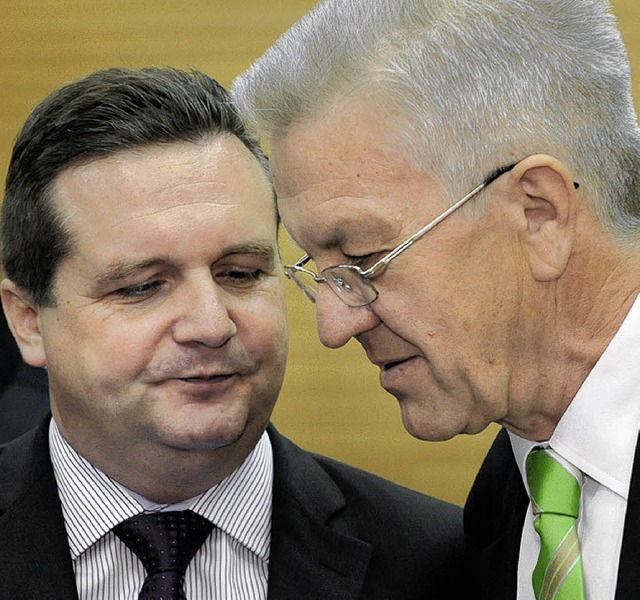 Ende der Harmonie? Winfried Kretschman...s) und Ministerprsident Stefan Mappus  | Foto: DPA