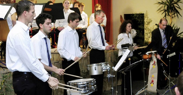 &#8222;Zulu Welcome&#8220;: Sondereinlage des Schlag- und Rhythmusregisters.   | Foto: wolfgang knstle