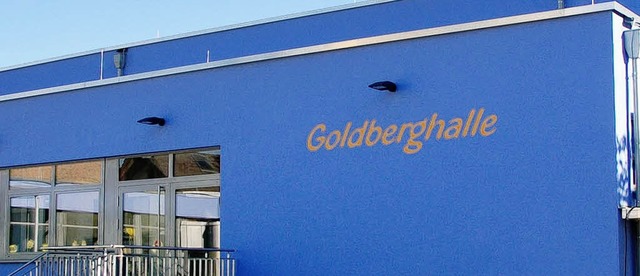 Sorgte fr Diskussionen im Gemeinderat: Beschriftung der Goldberghalle   | Foto: Markus Donner