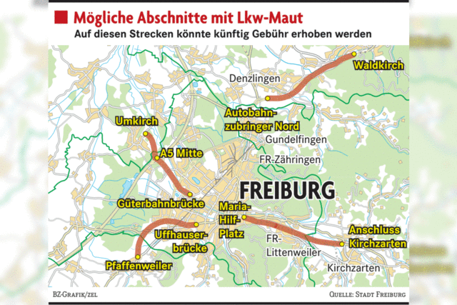Experten: Laster-Maut würde Freiburger Wohnstraßen belasten
